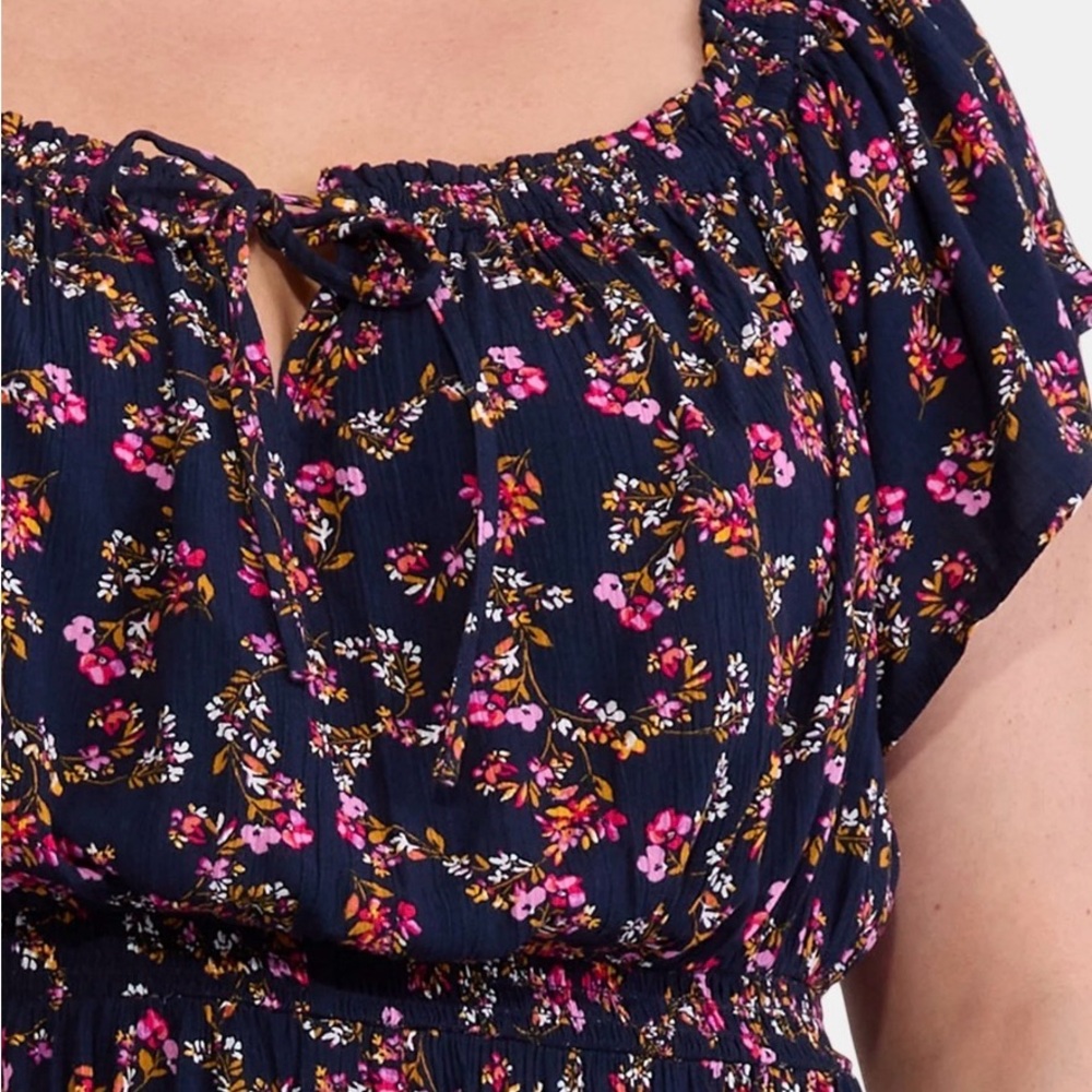 Terra & Sky Floral Print Maxi Dress - Navy and Pink - Picture 3 of 8
